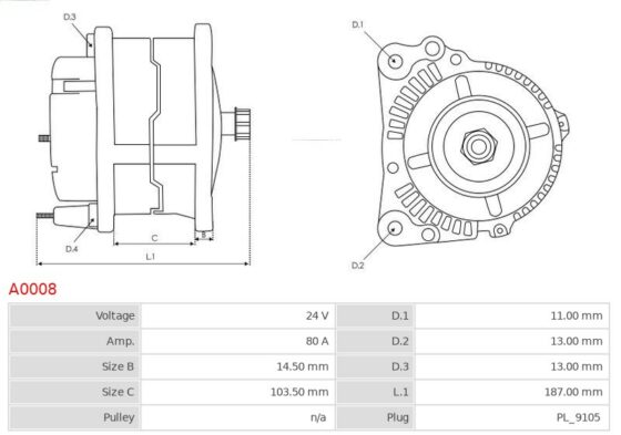 ALTERNATOR CA907IR VOLVO FH12