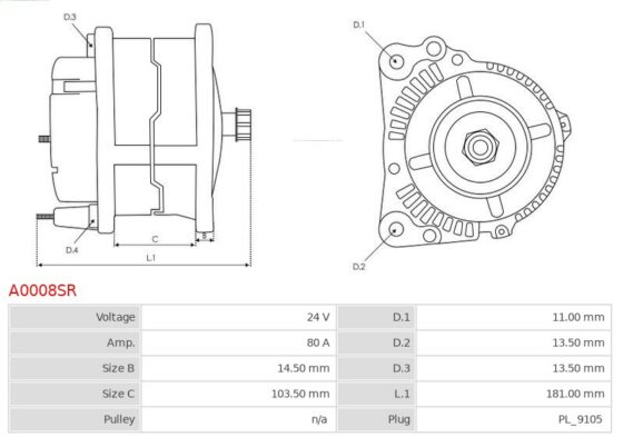 ALTERNATOR VOLVO 9700 12.1