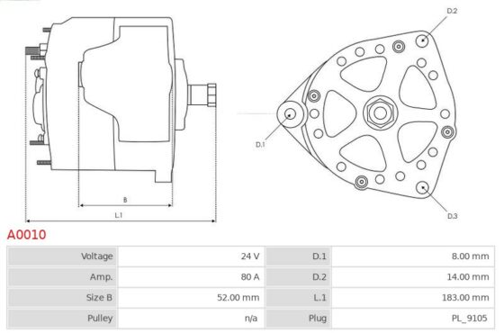 ALTERNATOR CA853IR VOLVO F12 F16