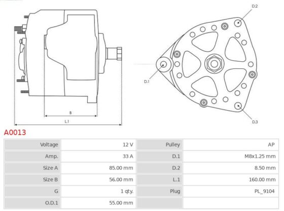 Alternator Case 66 5.8 EICHER 3357 3358 3359 3560