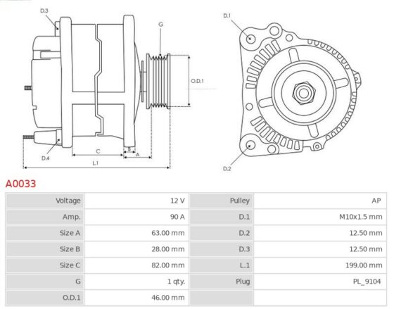 ALTERNATOR IVECO 45-10 2.5 D 2.8D