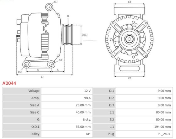 ALTERNATOR DACIA LOGAN CLIO KANGOO