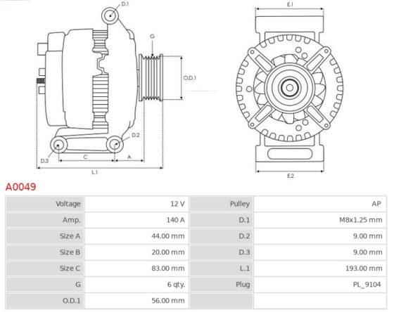 ALTERNATOR S70 S80 S40 V40 V70 V80