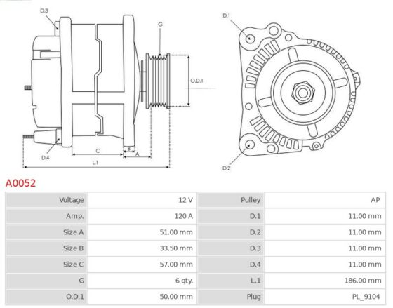 ALTERNATOR OPEL 2.0 DTI 2.2 DTI 2.0DI