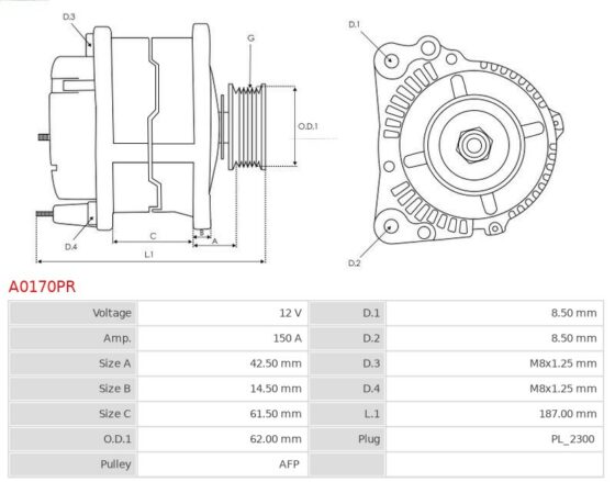 ALTERNATOR VW Multivan 2.5 TDi