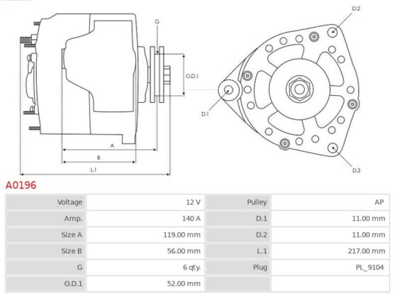 ALTERNATOR SAAB 9-3 9-5 2.0 2.3