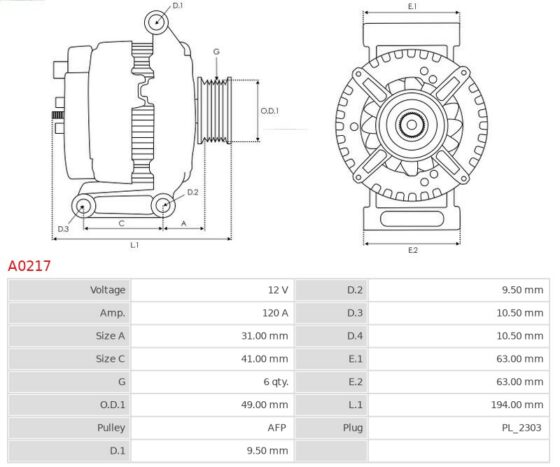 ALTERNATOR 120A M8 B+ BMW 3