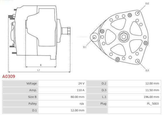 Alternator 10.220 4.6  10.250 6.9  12.220 4.6  12.250 6.9  13.250 6.9  13.290 6.9  15