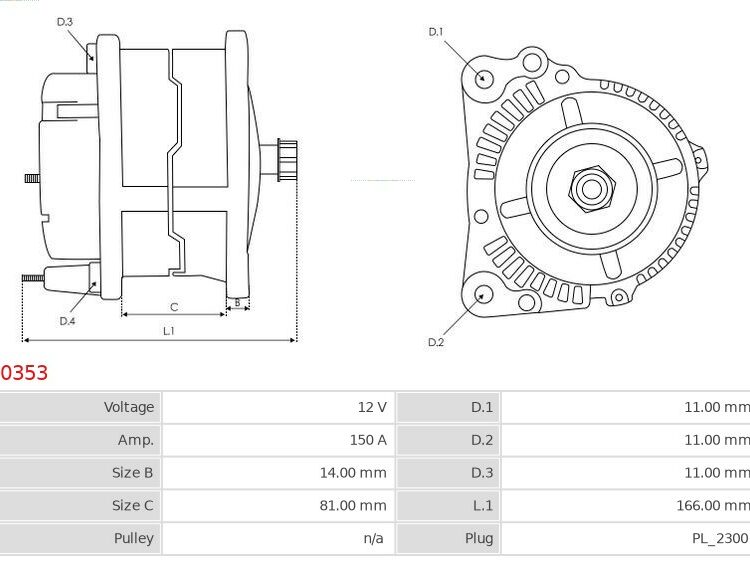 ALTERNATOR RENAULT Megane 1.4 16V