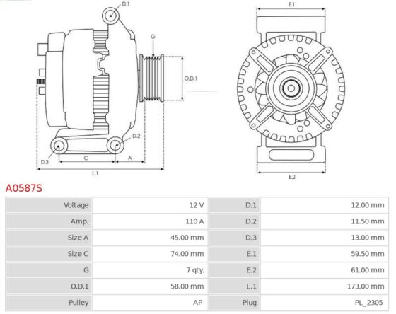 ALTERNATOR FORD Ranger 2.2 TDCi