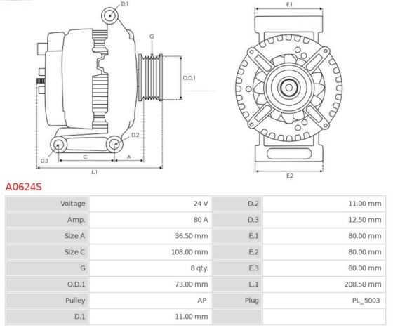 Alternator CF FA 290 10.8  CF FA 300 10.8  CF FA 330 10.8  CF FA 340 10.8  CF FA 370