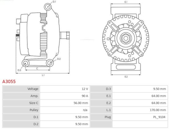 ALTERNATOR FIAT 1.3 JTD OPEL 1.3 CDTI