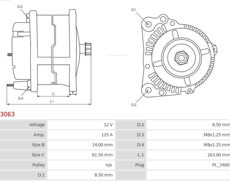 ALTERNATOR 125A LAGUNA 1.8 2.0