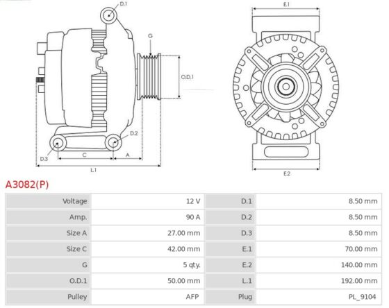 ALTERNATOR MERCEDES A KLASA