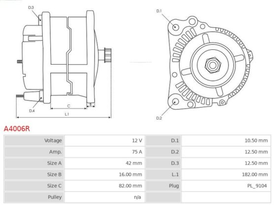 ALTERNATOR CA1258IR FIAT 1.9D