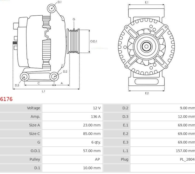 Alternator CHRYSLER Sebring 2.7