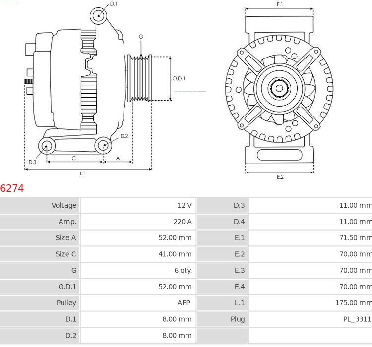 ALTERNATOR JEEP GRND CHEROKEE 3.0 CRD