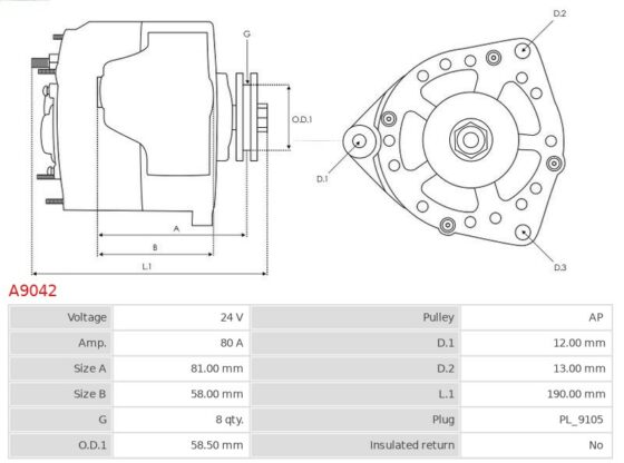 ALTERNATOR YUTONG BUS ZHONGTONG BUS