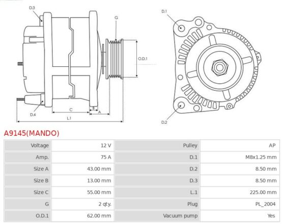 H-1 2.5 TD, Porter 2.5 TD, Starex 2.5 TD, Starex 2.5 TD 4WD, K2500 2.5 TCi