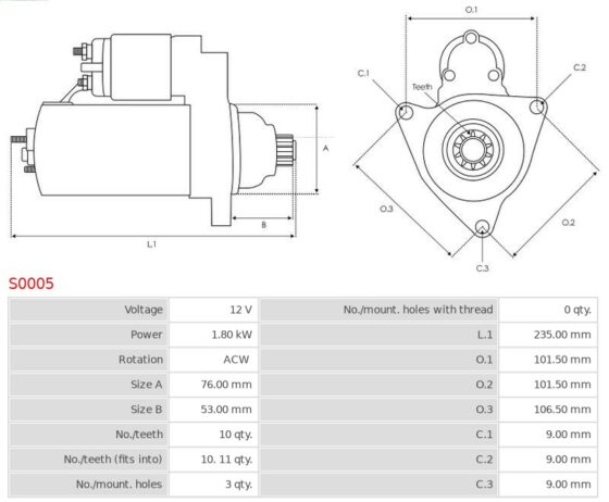 ROZRUSZNIK VW Transporter T4 1.9 2.4 2.5 D TD