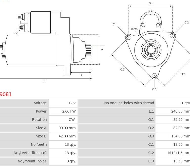 Rozrusznik  KIA Ceres 2.4 D [SC]