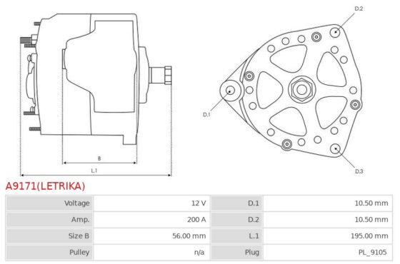 ORYGINALNY ALTERNATOR LETRIKA A9171(LETRIKA)