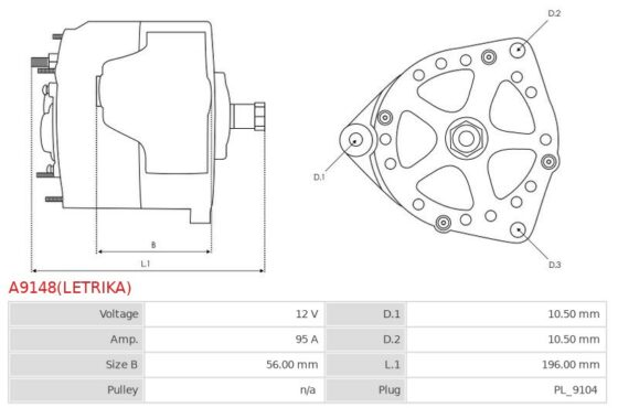 ORYGINALNY ALTERNATOR LETRIKA A9148(LETRIKA)