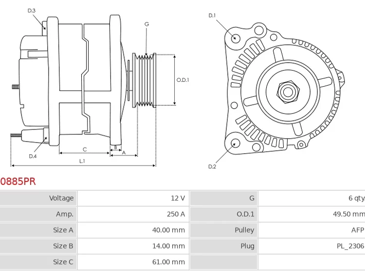 Remanufactured AS-PL Alternator