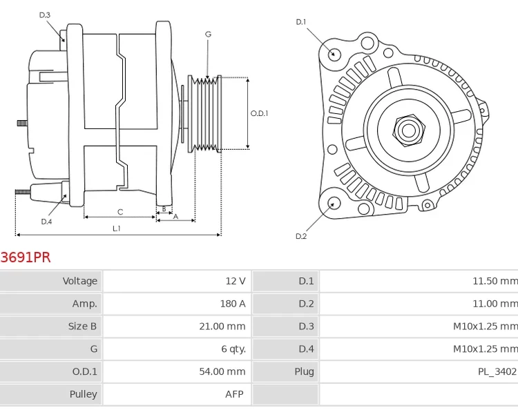 Remanufactured AS-PL Alternator