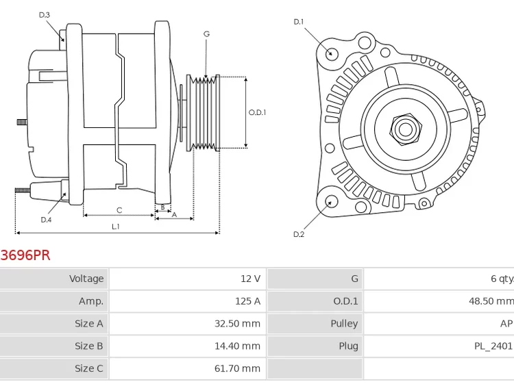 Remanufactured AS-PL Alternator