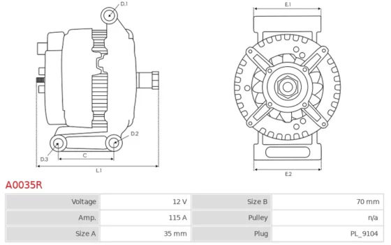 ALTERNATOR VITO SPRINTER 2.2CDI