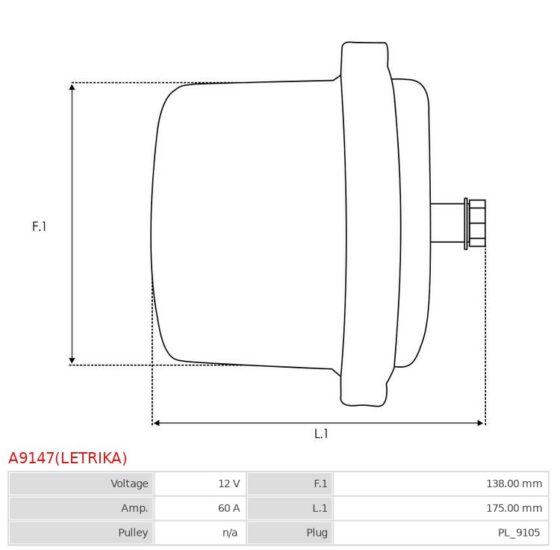 ORYGINALNY ALTERNATOR LETRIKA A9147(LETRIKA)