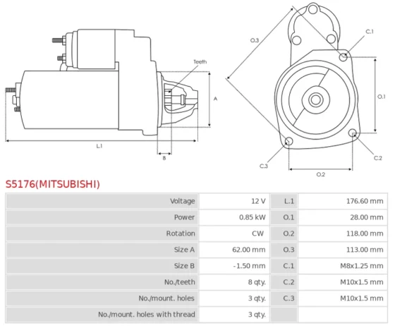 Nowy Oryginalny Rozrusznik MITSUBISHI S5176(MITSUBISHI)