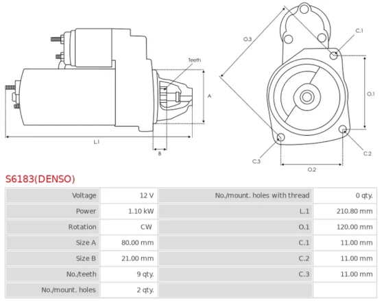 Nowy Oryginalny Rozrusznik DENSO S6183(DENSO)