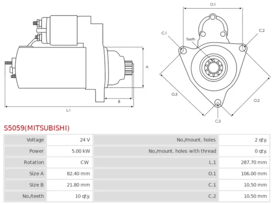 Nowy Oryginalny Rozrusznik MITSUBISHI S5059(MITSUBISHI)