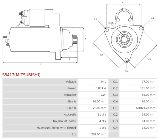 Nowy Oryginalny Rozrusznik MITSUBISHI S5417(MITSUBISHI)