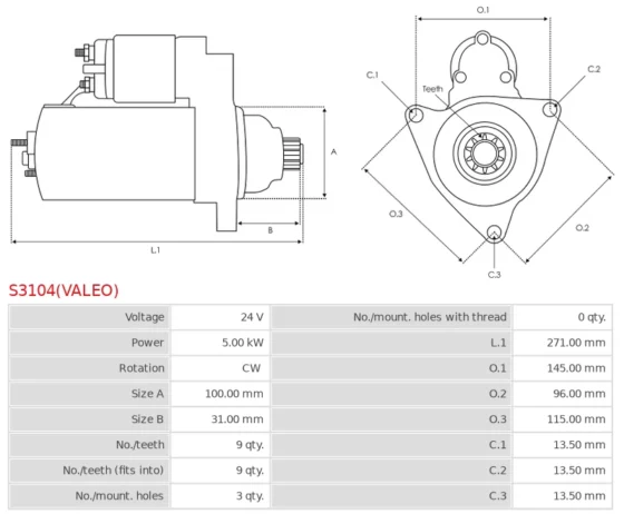 ROZRUSZNIK S3104(VALEO)