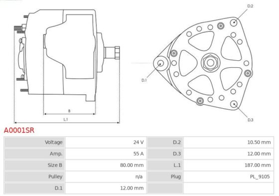 Alternator A0001SR AS