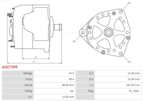 Alternator 10.145 4.6  10.185 4.6  10.225 6.9  12.185 4.6  12.225 6.9  12.285 6.9  14