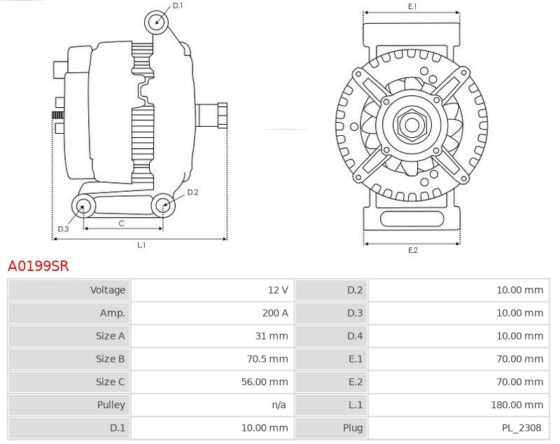 Alternator A0199SR AS