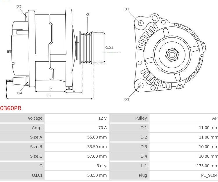 Alternator Agila A 1.0  Agila A 1.0 i 12V  Agila A 1.2 16V Twinport  Agila A 1.2 i 16