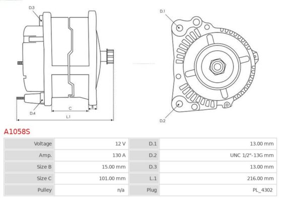 Alternator All American FE 8.3  All American RE 8.3  Commercial 8.3  SHL Commercial 8