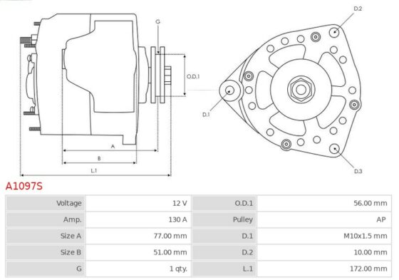 Alternator 3440  3640  4440  4640  6124  6125  6144  6145  6175  6195  6215  9130  91