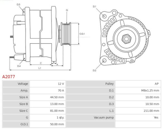 Alternator  a2077