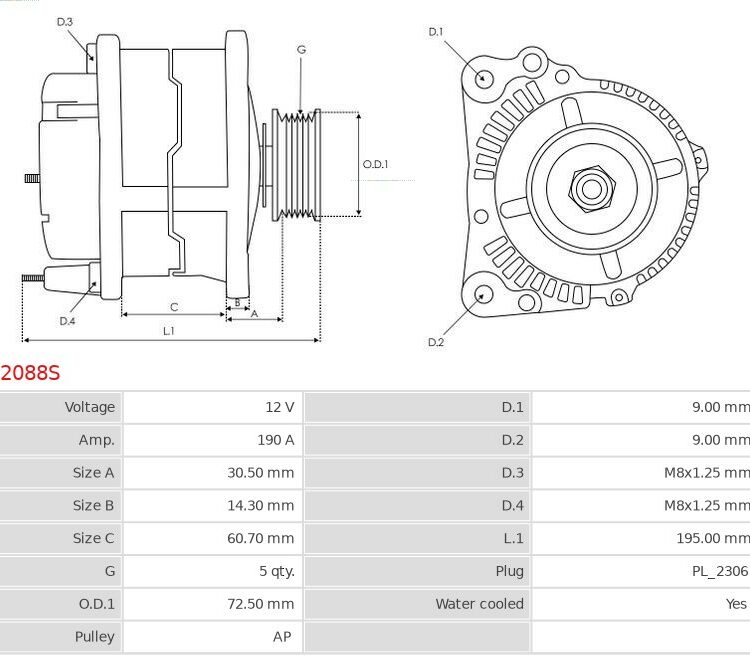 Alternator Touareg 3.6  Touareg 4.2 FSi V8   [BAR] 01.2006-12.2010