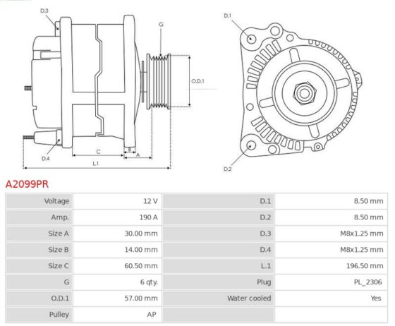 Alternator A8 3.0 TFSi Quattro  Q7 3.0 TFSi Quattro [CGWA]  [CGWD]  [CGXC]  [CMDA]  [