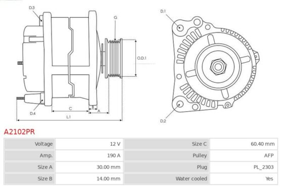 Alternator A8 2.8 FSi  A8 3.2 FSi  A8 3.2 FSi Quattro  A8 4.2 TDi Quattro  Q7 4.2 TDi