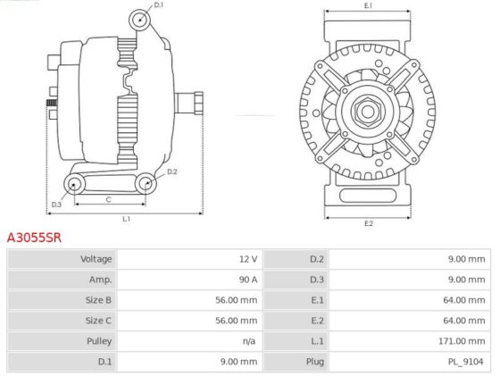 Alternator A3055SR AS