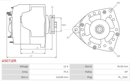 Alternator A5071ER AS