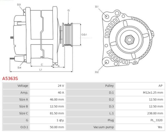 Alternator A5363S AS